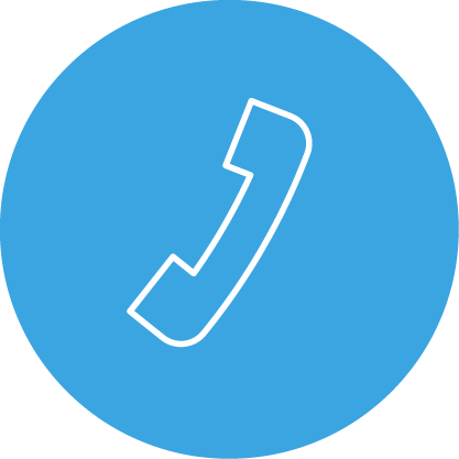 Blue and white telephone icon